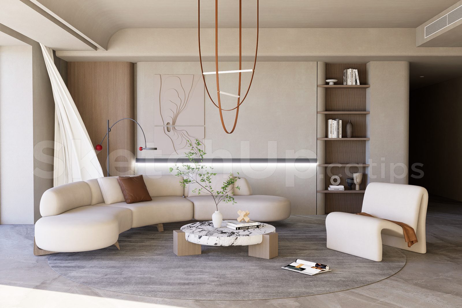 14715. Sketchup Living Room Interior Model Download
