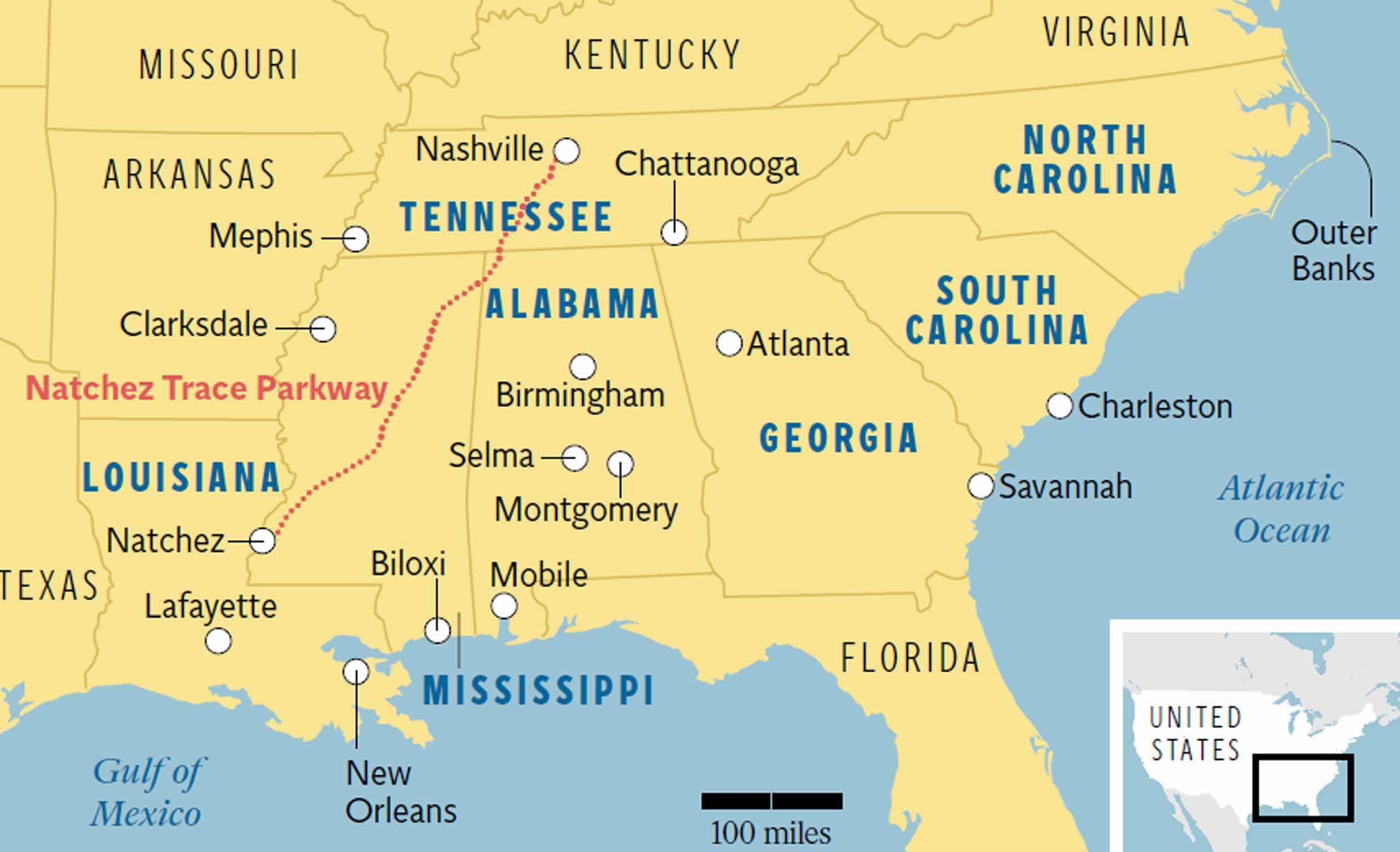 Map Of Deep South Usa - Printable Maps Online