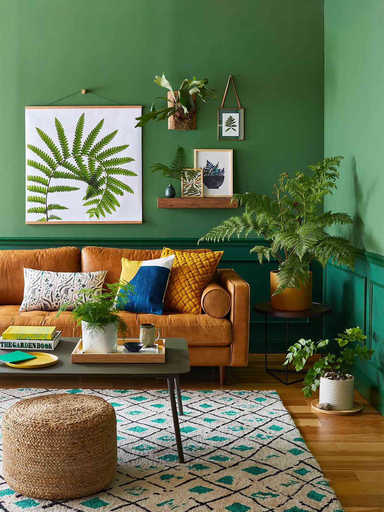 Tan And Green Living Room