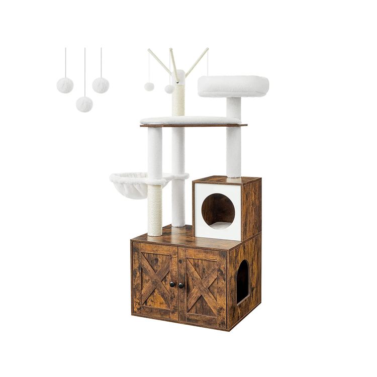 Cat Tree with Litter Box Enclosure | FEANDREA