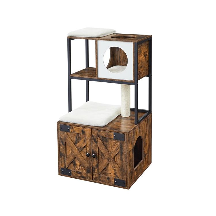 Cat Tree with Litter Box Enclosure | FEANDREA