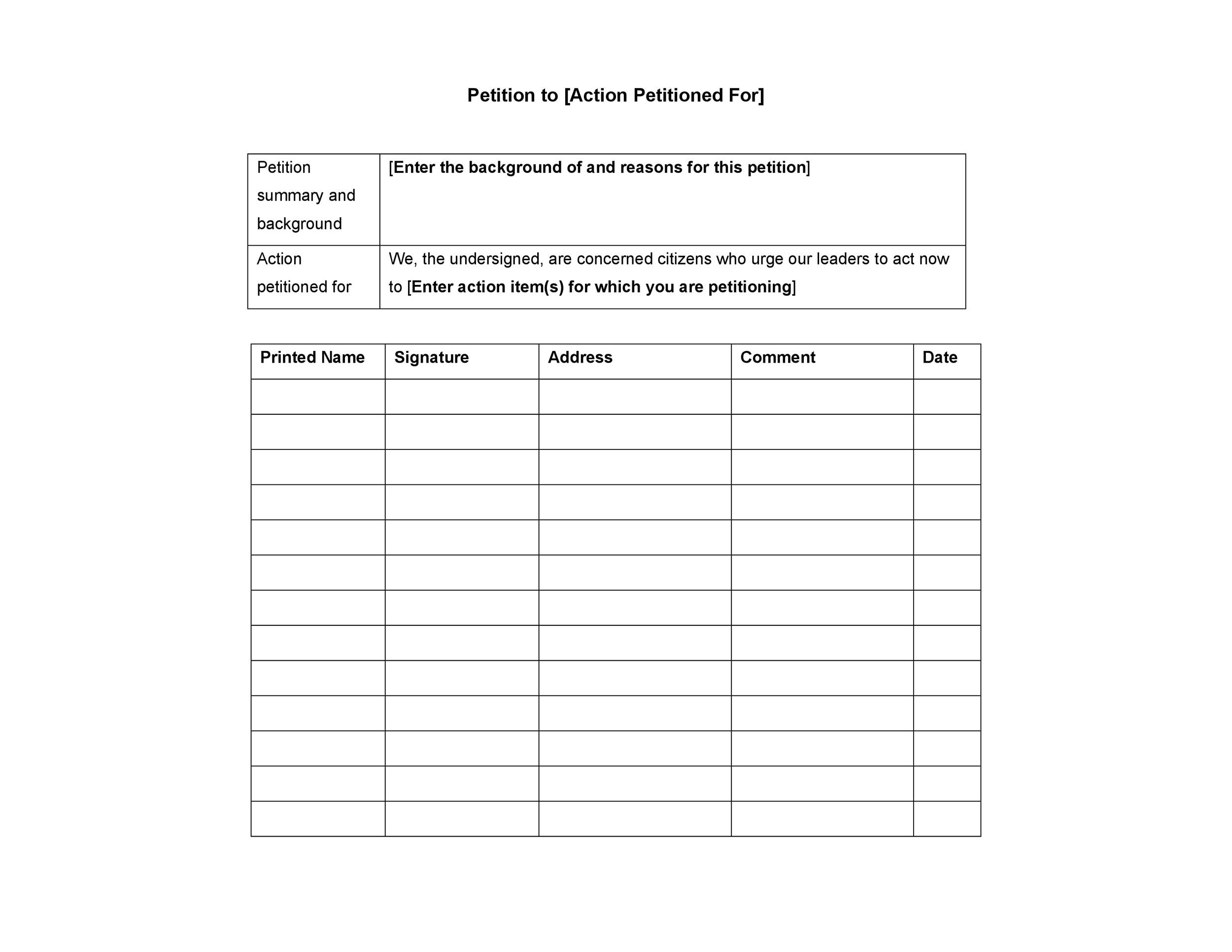 30 Petition Templates + How To Write Petition Guide