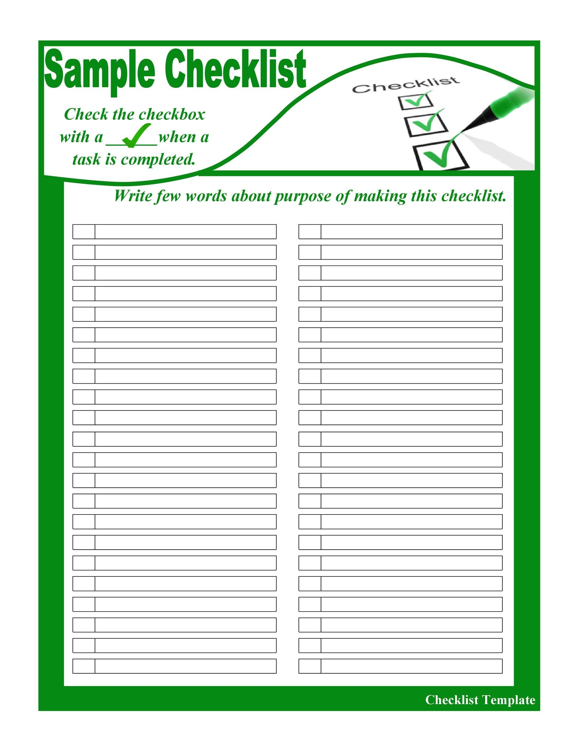 Printable List Templates