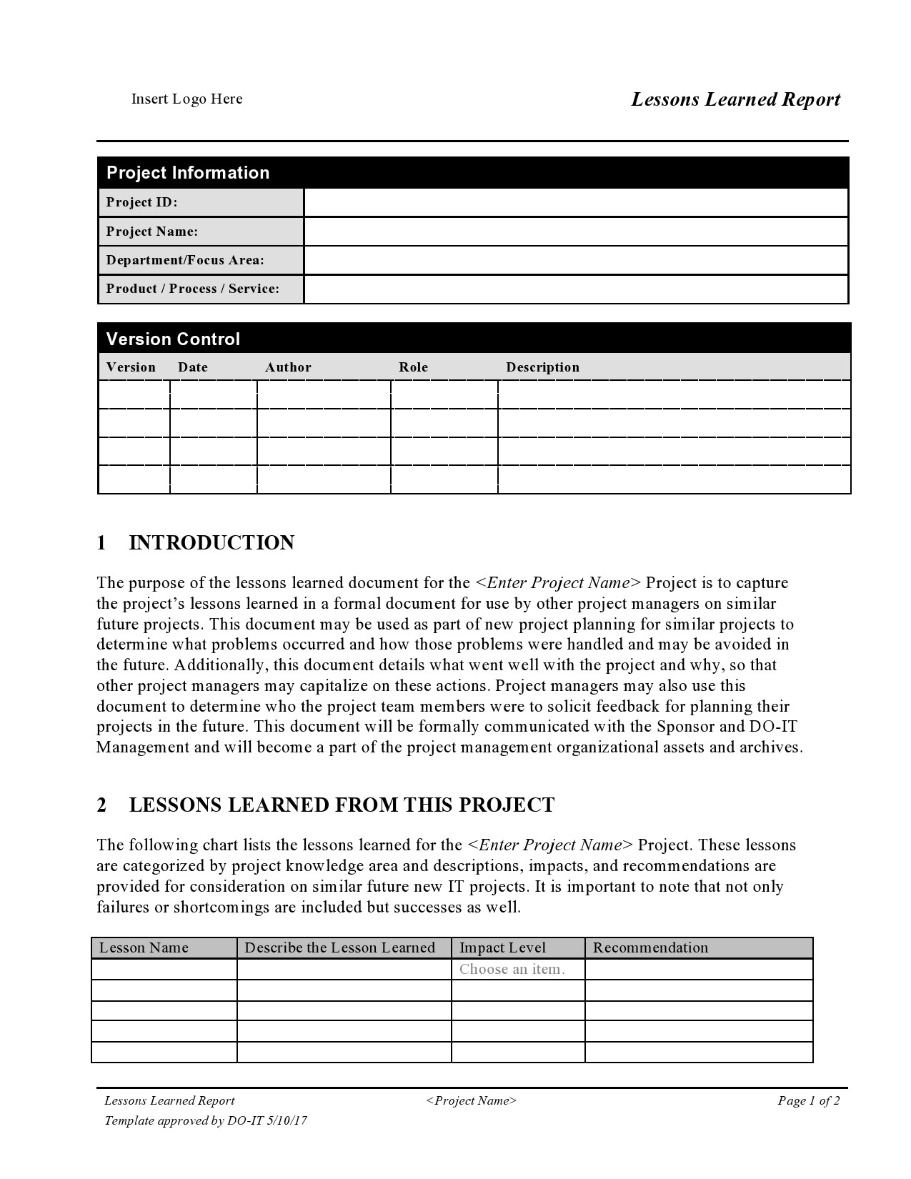 48 Best Lessons Learned Templates [Excel, Word] ᐅ TemplateLab