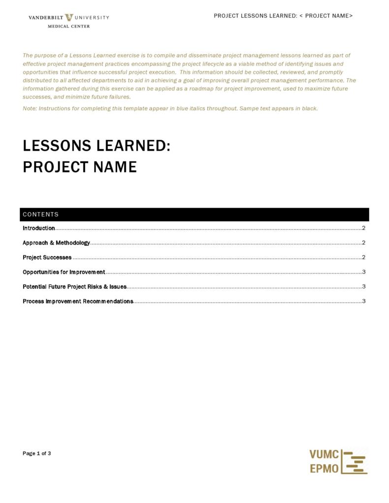 48 Best Lessons Learned Templates [Excel, Word] ᐅ TemplateLab