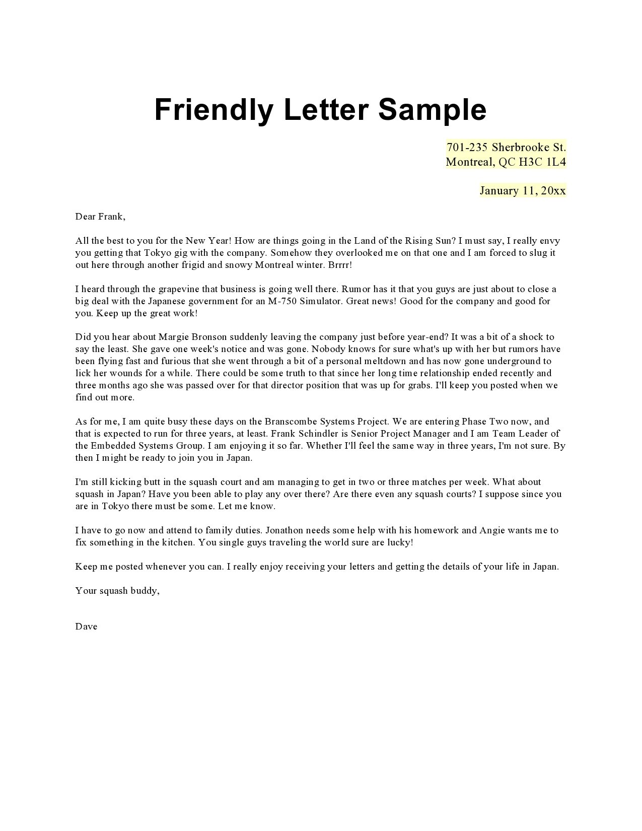 24+ Friendly Letter Format - ReagynRachel