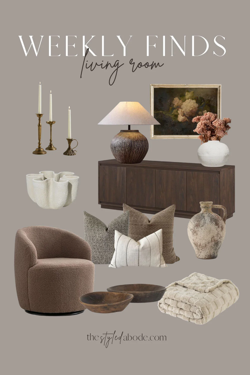 Weekly Finds: Modern Vintage Living Room Home Decor - The Styled Abode