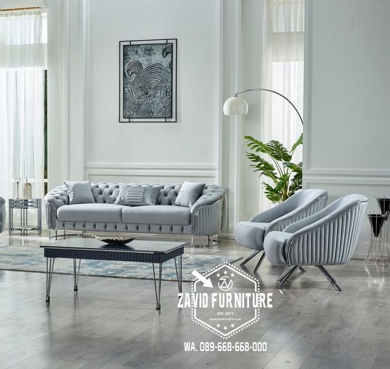 Jual Kursi Sofa Stainless Silver Terbaru Dengan Bentuk Cantik Modern