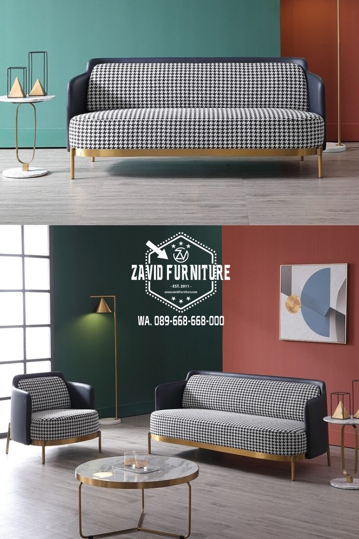 Jual Kursi Sofa Stainless Kekinian Desain Jok Motif Unik