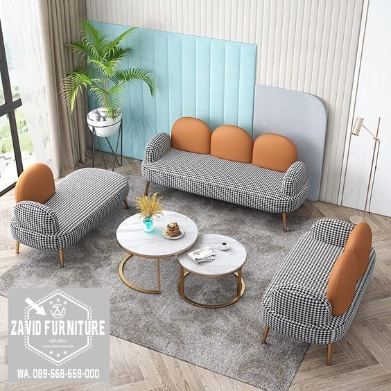Jual Kursi Sofa Stainless Kekinian Desain Jok Motif Unik