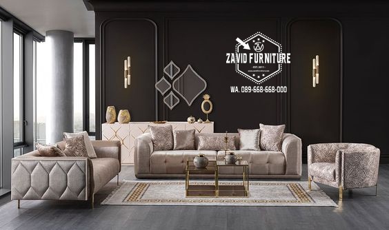 Jual Kursi Sofa Tamu Stainless Desain Mewah Elegan Bentuk Simple Terbaru