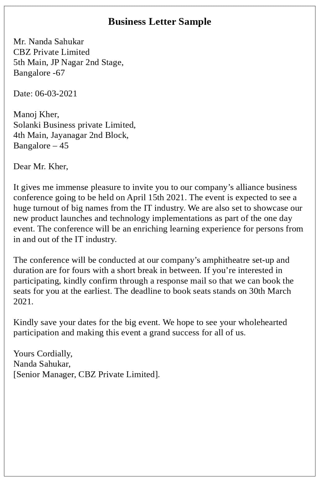How To Write A Business Letter, Format, Samples & Examples