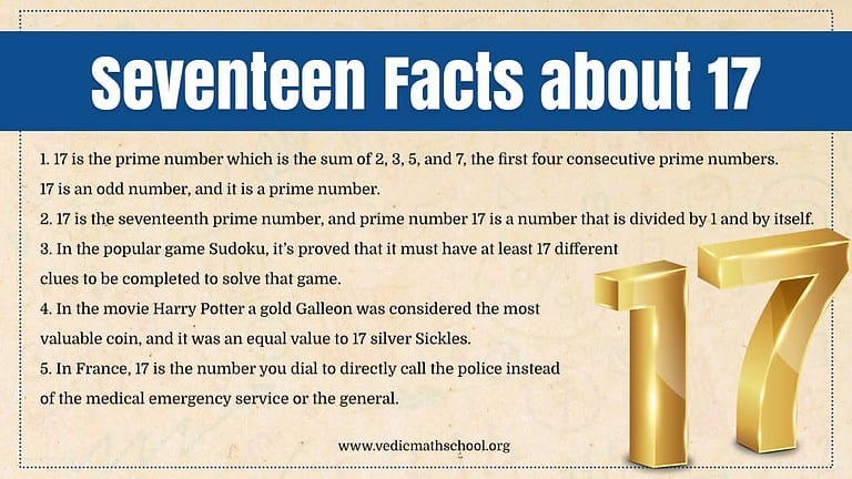 Seventeen Facts About 17 » Mathematics Day