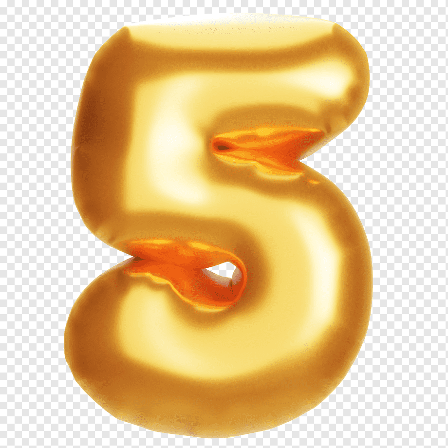 Number 5, 5, five, digit five, fifth, ball, 3d icon, png | PNGWing