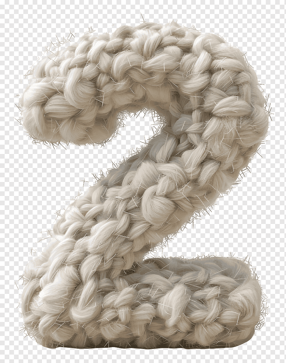 Number 2, knitted woolen number two, png | PNGWing