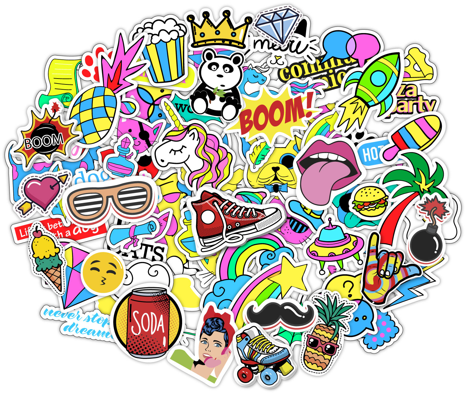 Stickerbomb 400 stickers graffiti macbook iphone skateboard vinyl decals pop art