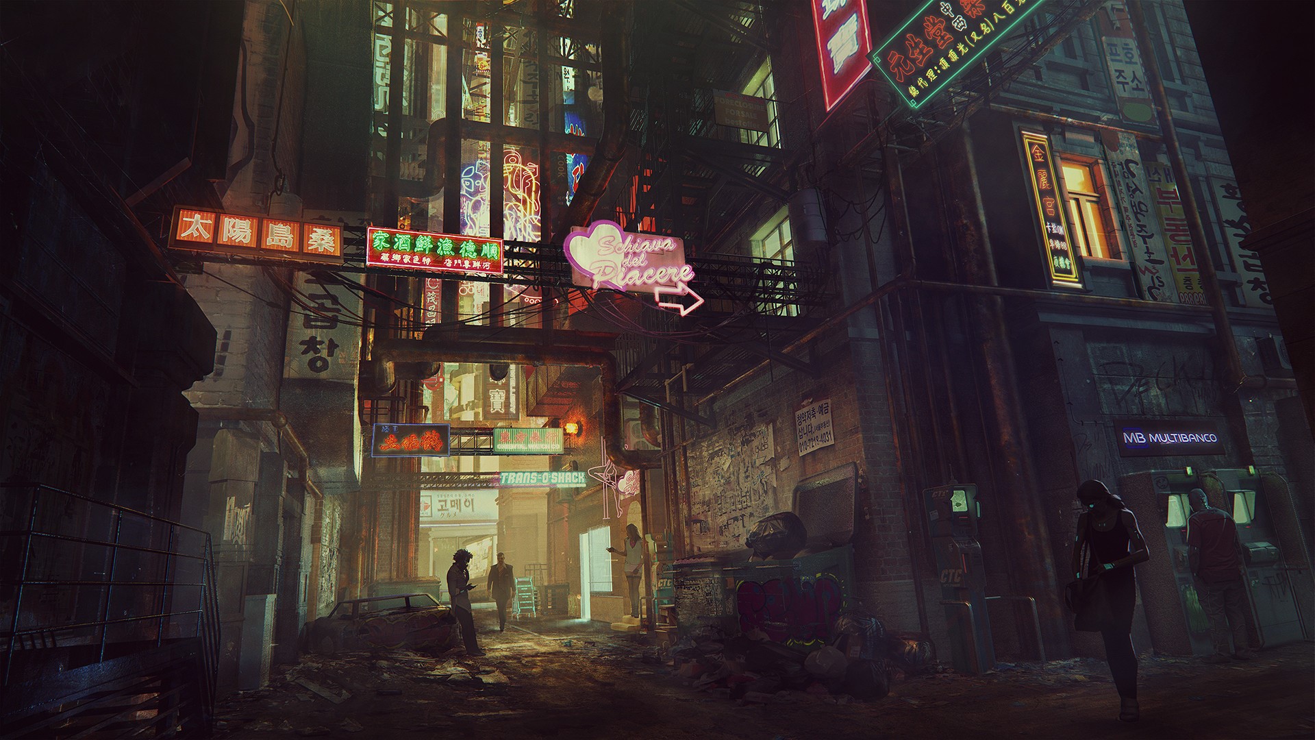 Science Fiction, Cyberpunk, City, Street, Digital Art HD Wallpaper