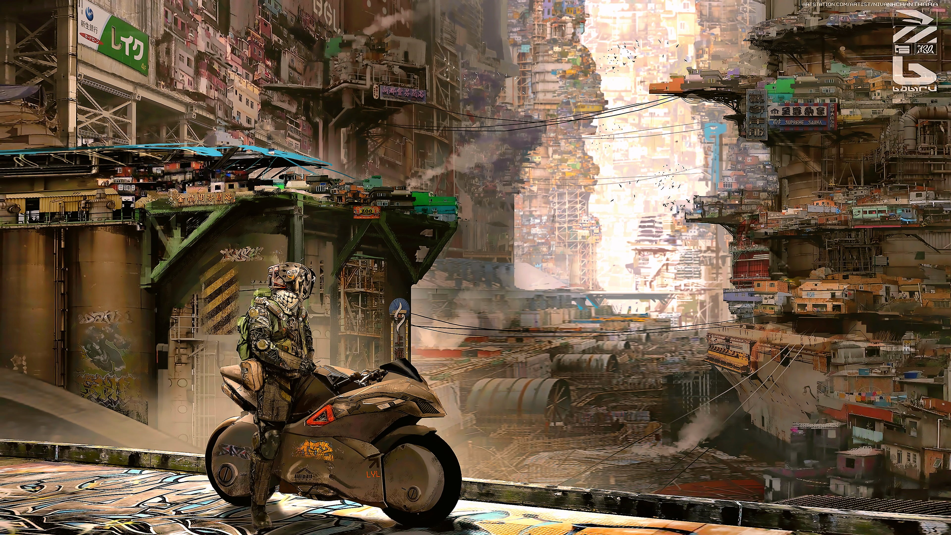 Science Fiction, City, Cyber, Concept Art, 4K, Fantasy Art, Cyberpunk, Futuristic City, Artwork...