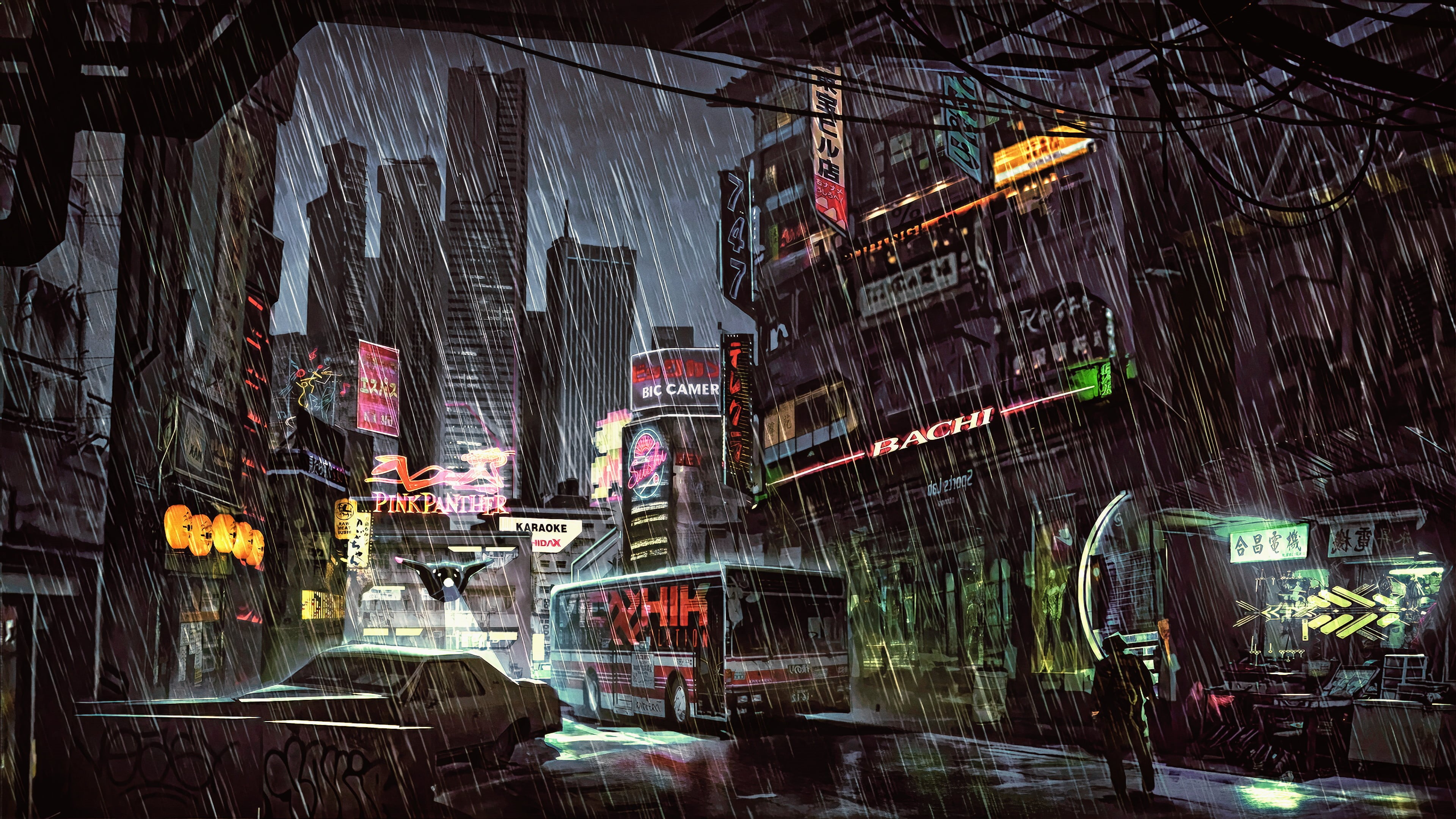 Science Fiction, City, Cyber, Concept Art, 4K, Fantasy Art, Cyberpunk, Futuristic City, Artwork...