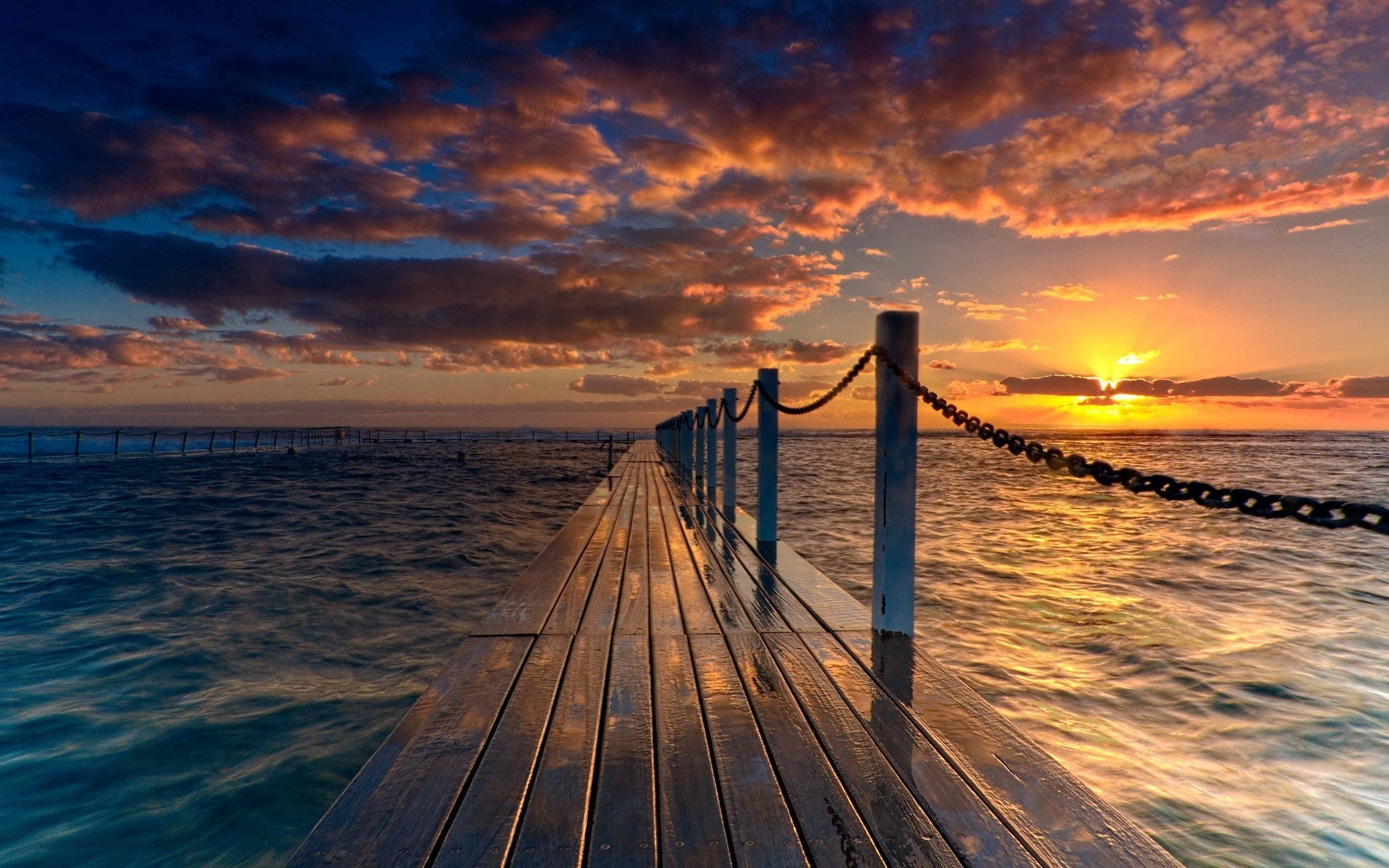 landscape, Nature, Sunset, Pier Wallpapers HD / Desktop and Mobile Backgrounds