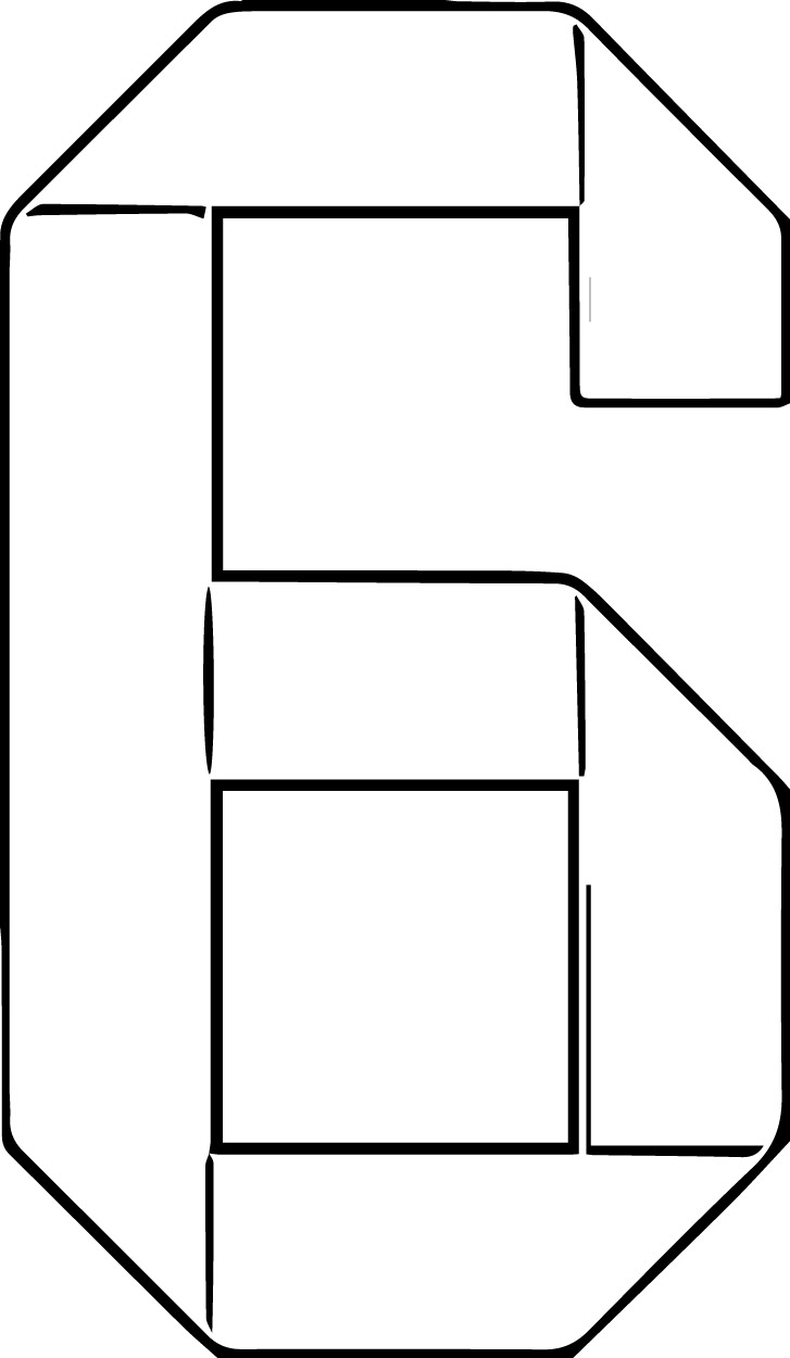 Ribbon Number Six Coloring Page - Wecoloringpage.com