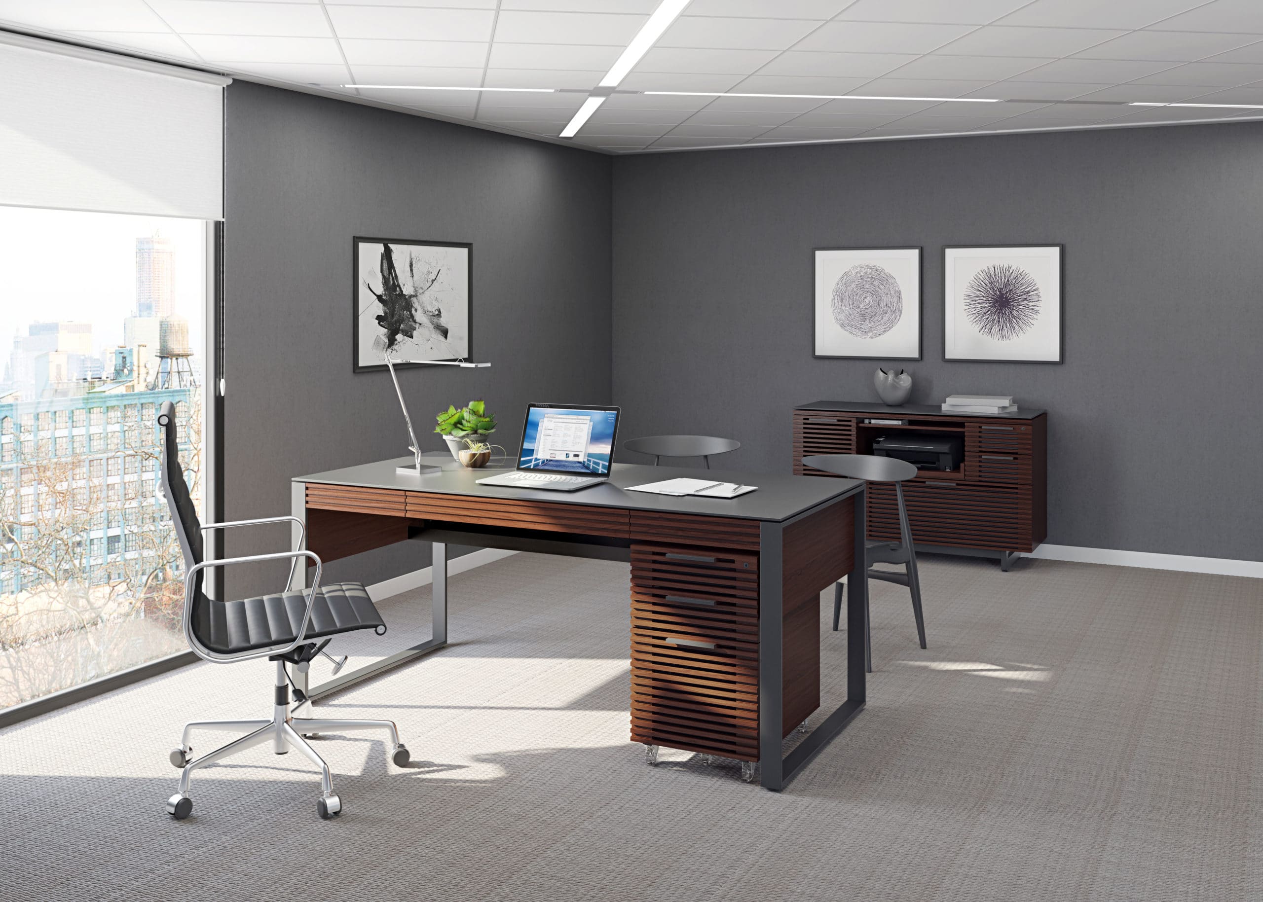 Corridor 6521 Modern Executive Office Desk| BDI Furniture| West Avenue Furniture
