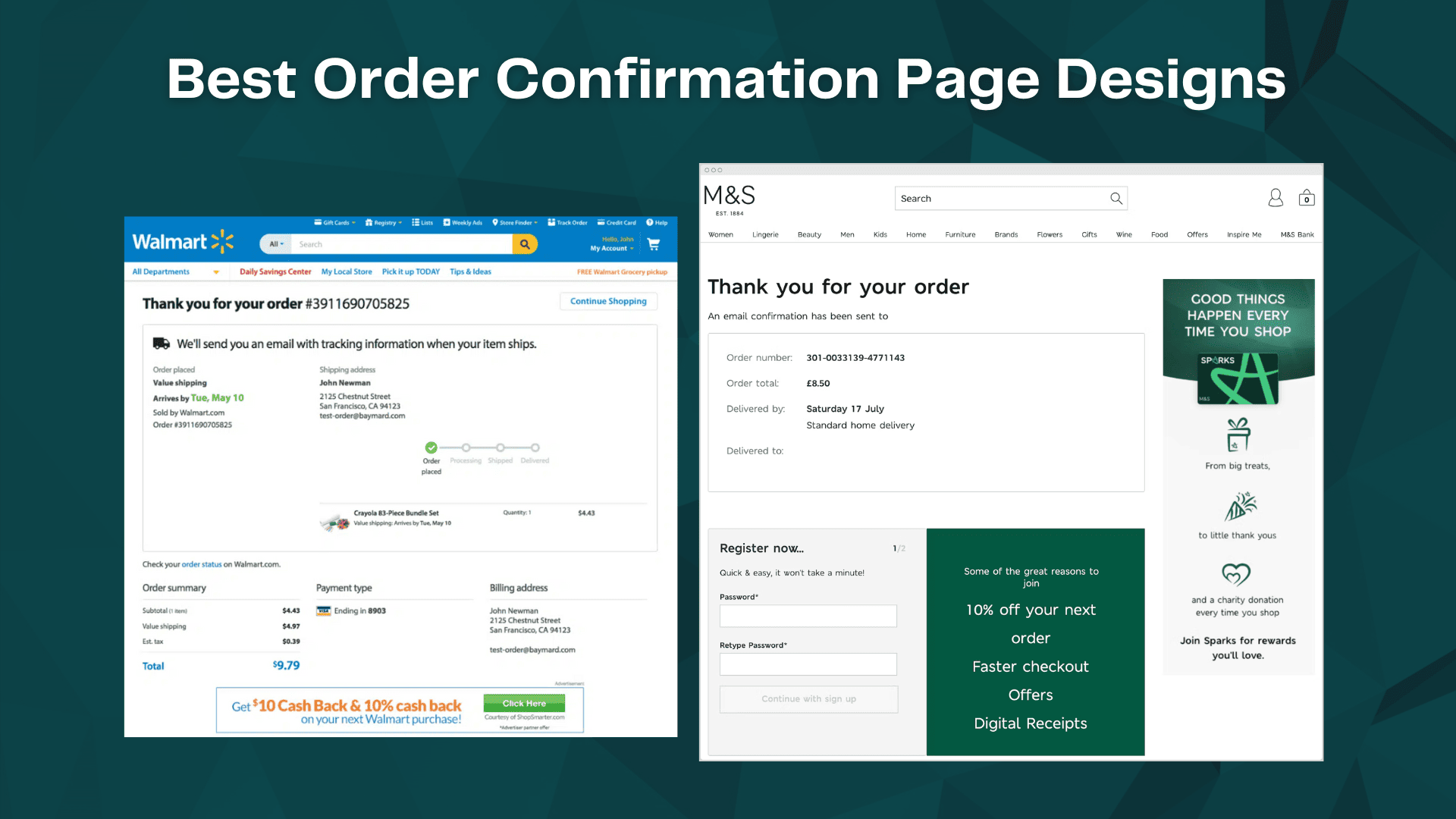 5+ Inspiring Order Confirmation Page Design Examples