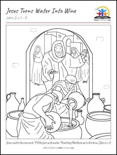 Jesus Turns Water Into Wine Colouring Pages Twinkl - Vrogue.co