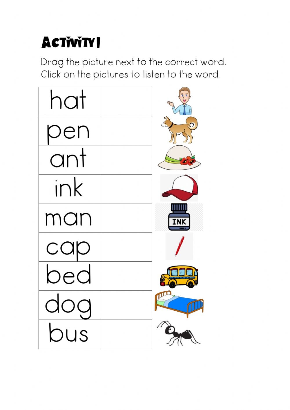 Phonics Revision Interactive Worksheet - Printable Worksheets