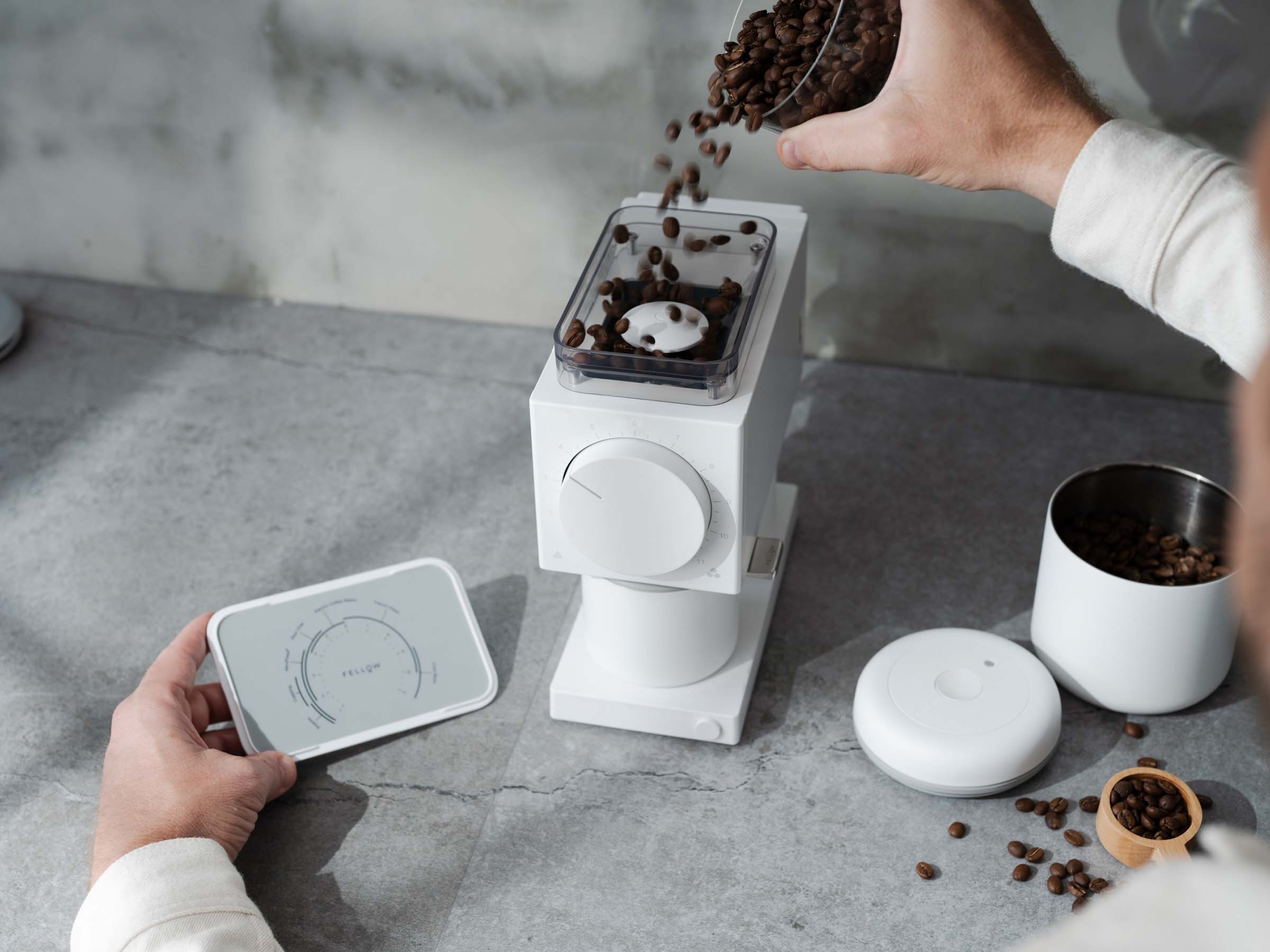 Combo Máy Xay Cà Phê Fellow Ode Grinder White Và Lưỡi Xay Fellow Ode Gen 2 Brew Burr ...