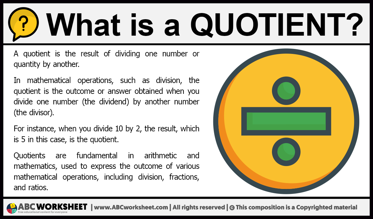 What Is A Quotient | Definition Of Quotient