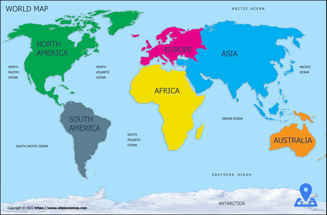 World Map All Continents