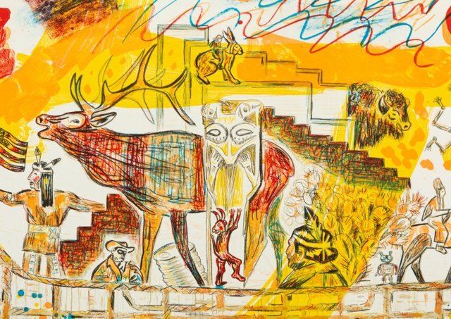 Trade Canoe A Western Fantasy By Jaune Quick-to-See Smith On Artnet