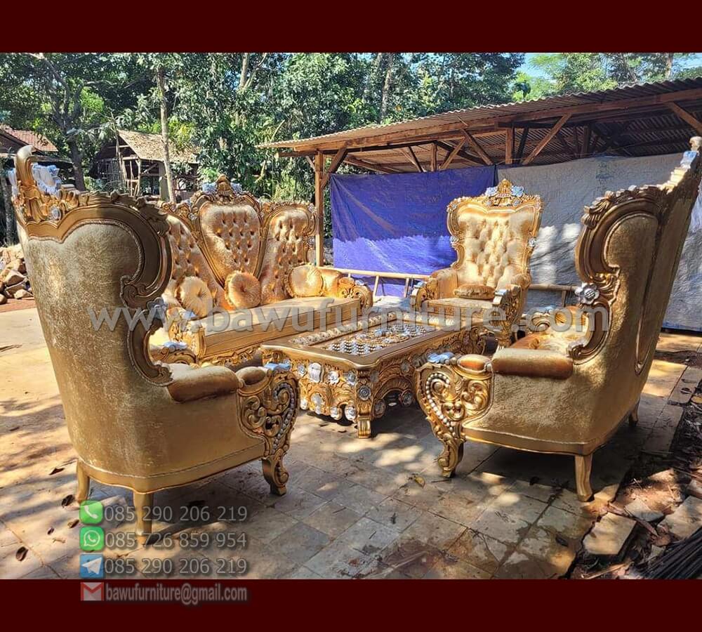 Sofa Tamu Jati Jepara Model Klasik Mewah| Bawu Furniture