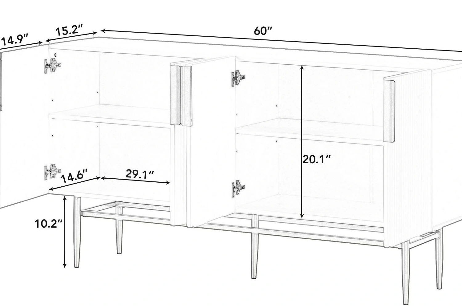 Black Sideboard Cabinet| Sleek Design - BK Ciandre