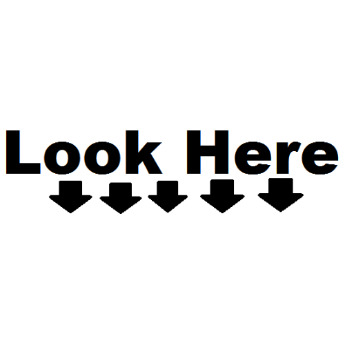 Look Here downward pointing arrows - Booth Junkie