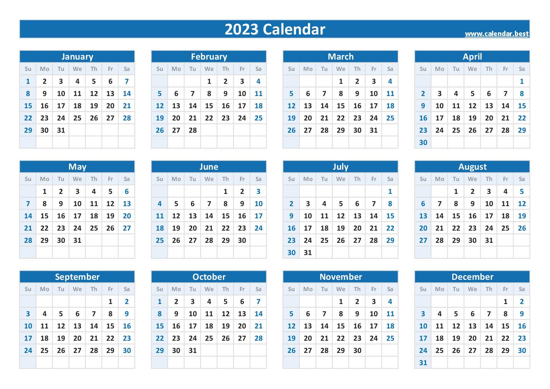 2023 Calendar With Week Numbers