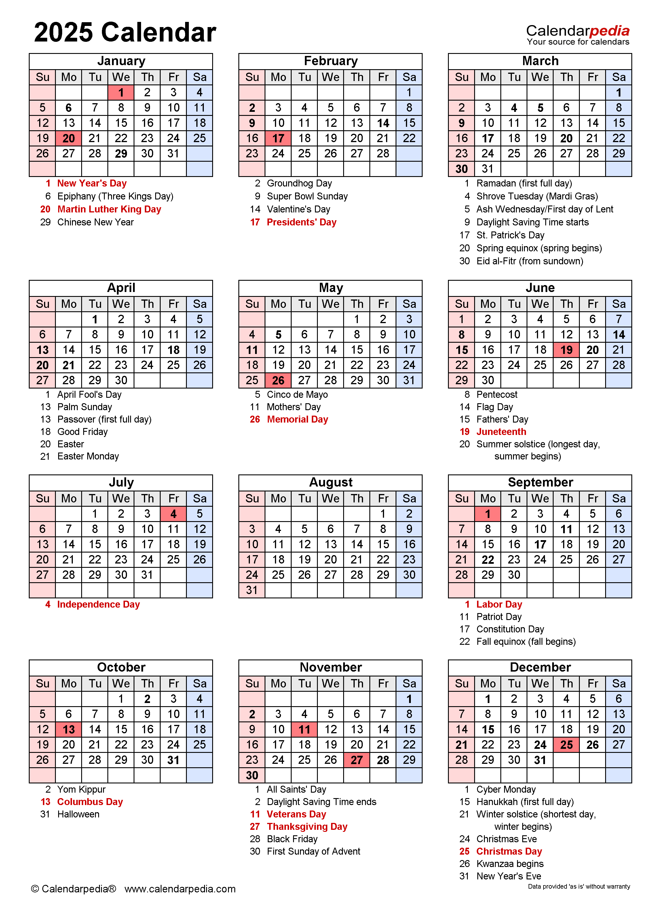 Printable Calendar 2025 Malaysia Pdf - Anthony S. Cantin