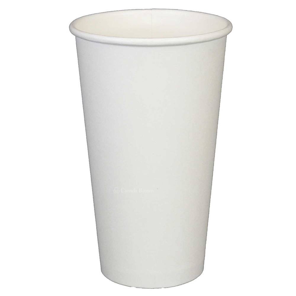 16oz Plain White Paper Cup (1000/CS) - Canada Brown
