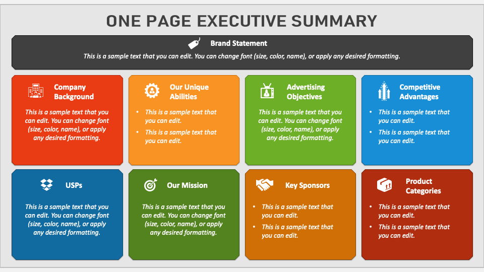 One Page Executive Summary PowerPoint And Google Slides Template - PPT Slides