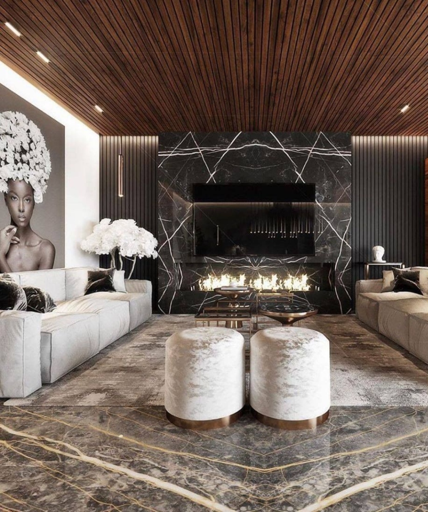 WARM TONES IN A CONTEMPORARY LIVING ROOM