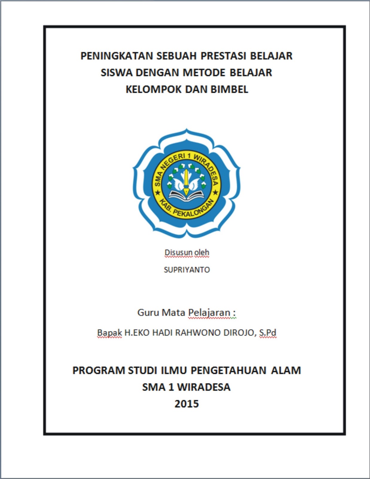 50+ Contoh Cover Makalah Yang Baik Dan Benar [SMP, SMA & Kuliah]