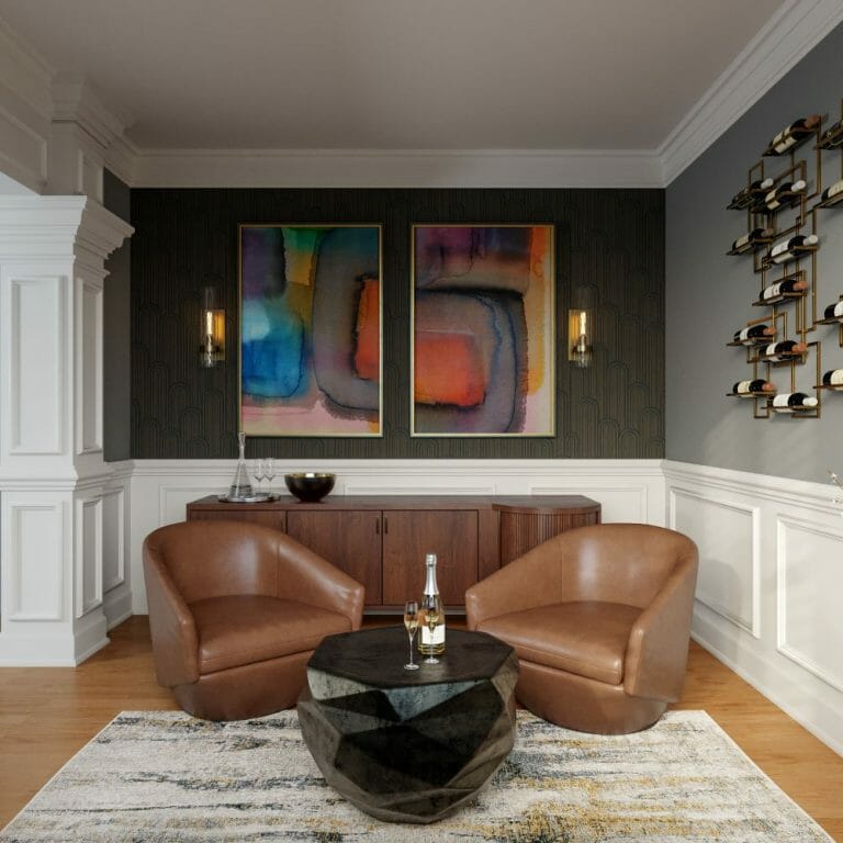 Before & After: Warm Neutral Living Room & Dining Transformation - Decorilla Online Interior Design