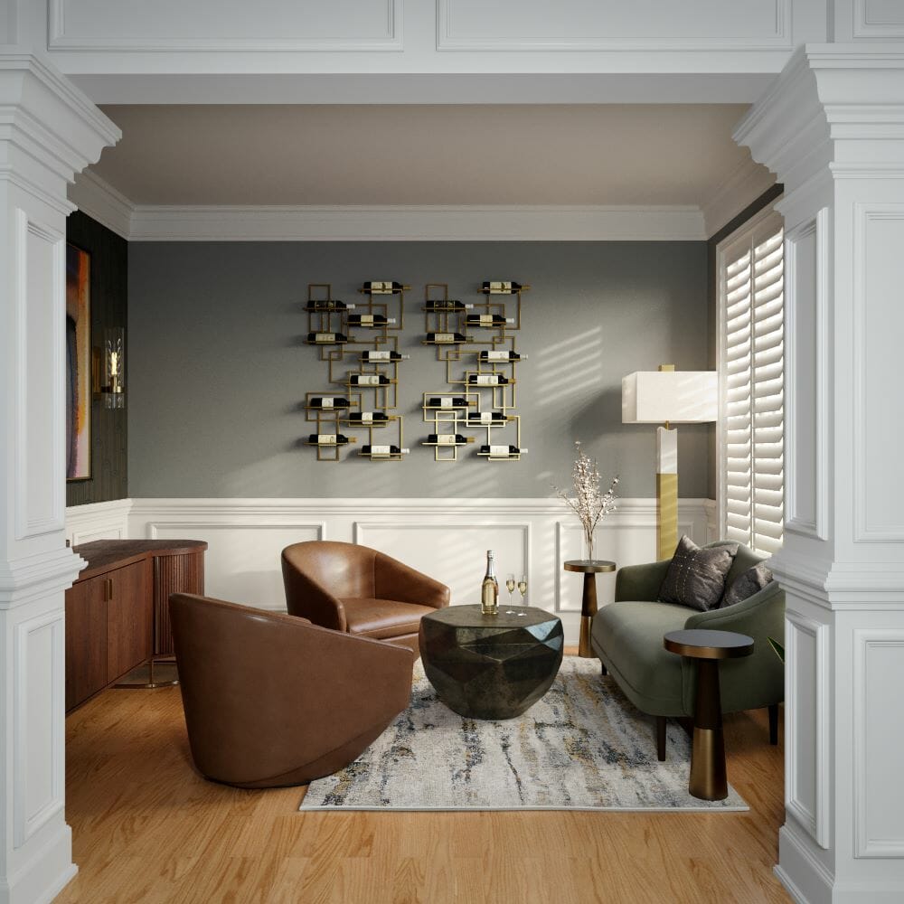Before & After: Warm Neutral Living Room & Dining Transformation - Decorilla Online Interior Design