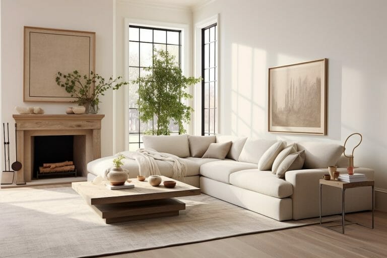 Before & After: Warm Neutral Living Room & Dining Transformation - Decorilla Online Interior Design