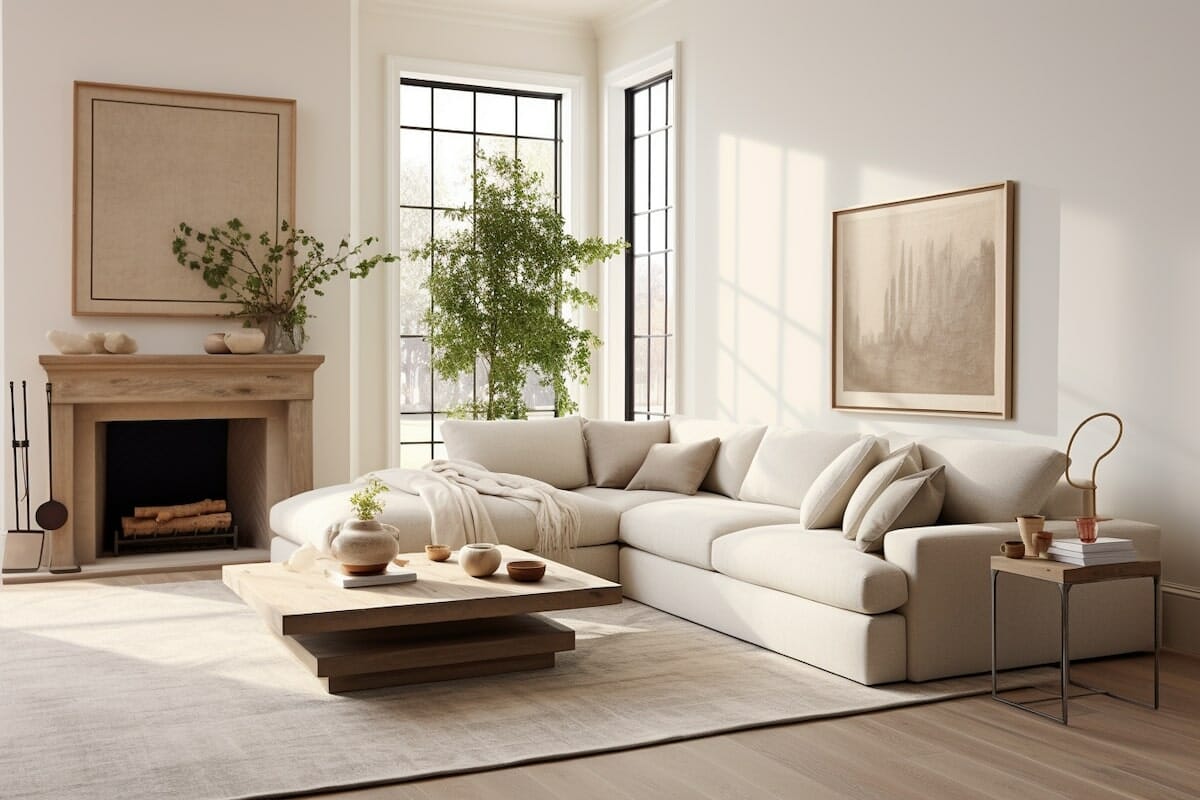 Before & After: Warm Neutral Living Room & Dining Transformation - Decorilla Online Interior Design