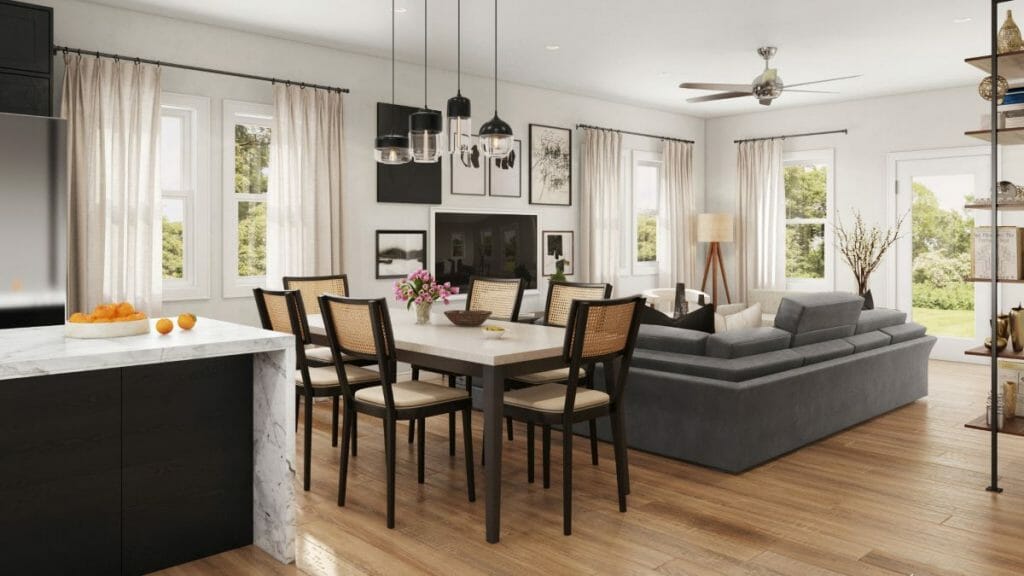 Before & After: Open-Plan Living Room and Kitchen - Decorilla Online Interior Design