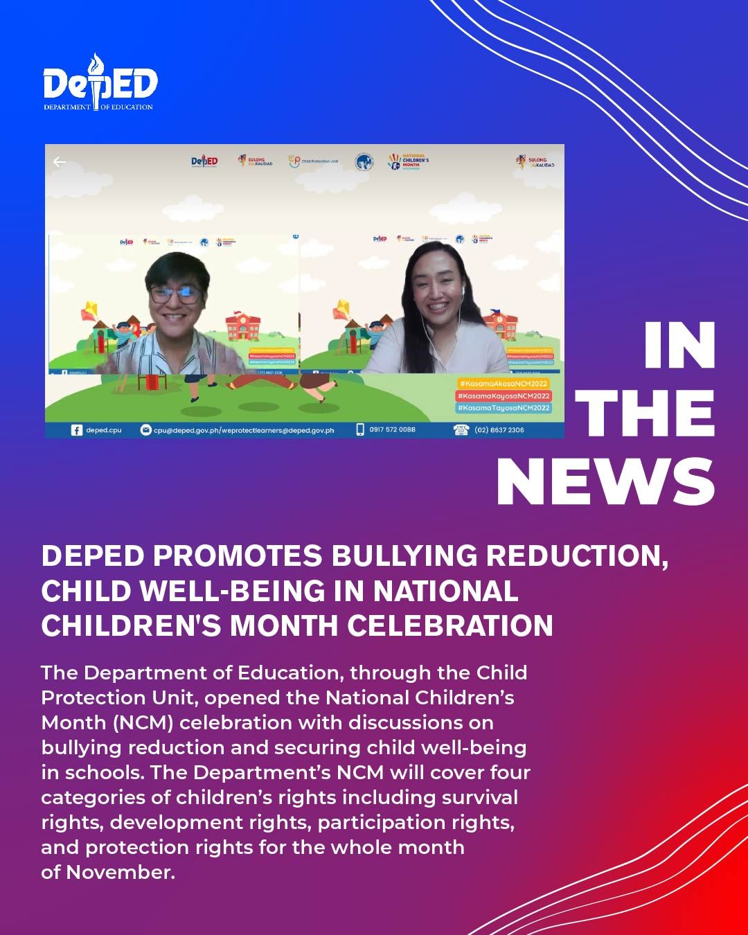 DepEd Promotes Bullying Reduction, Child Well-being In National Children’s Month Celebration ...