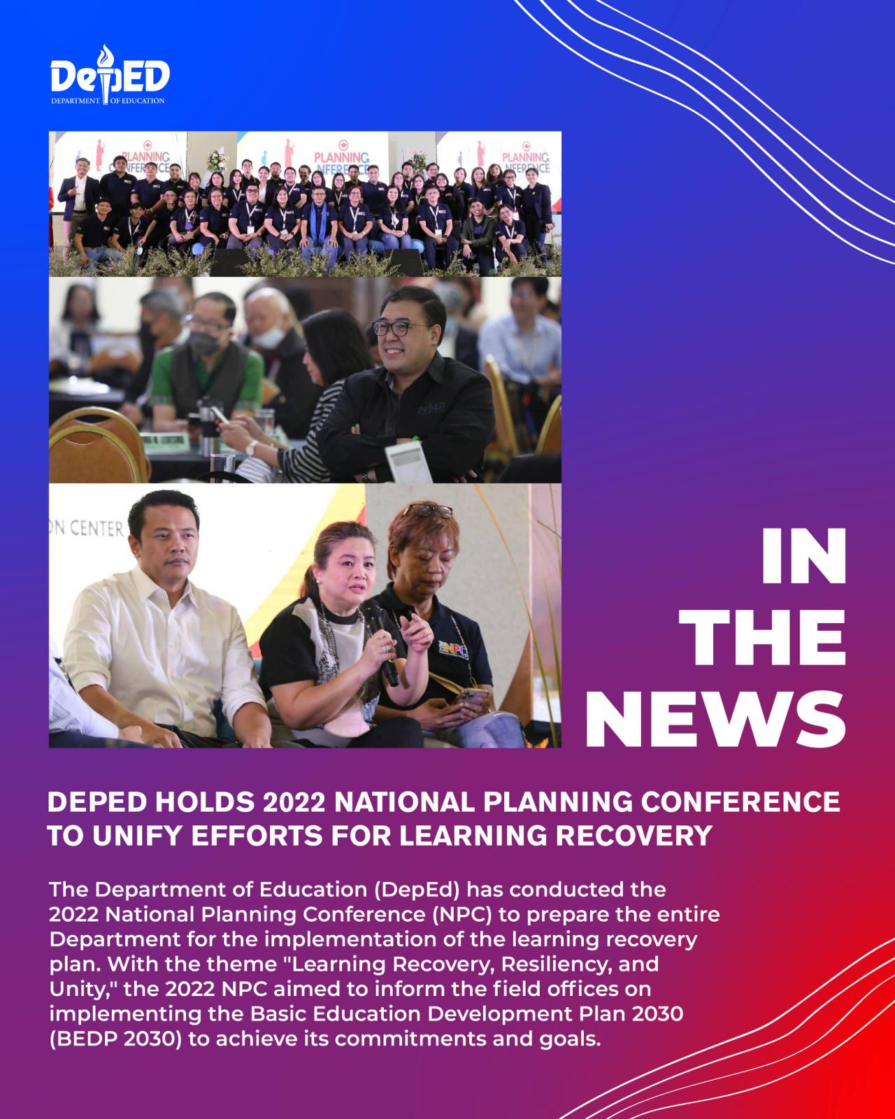 DepEd Holds 2022 National Planning Conference To Unify Efforts For Learning Recovery ...
