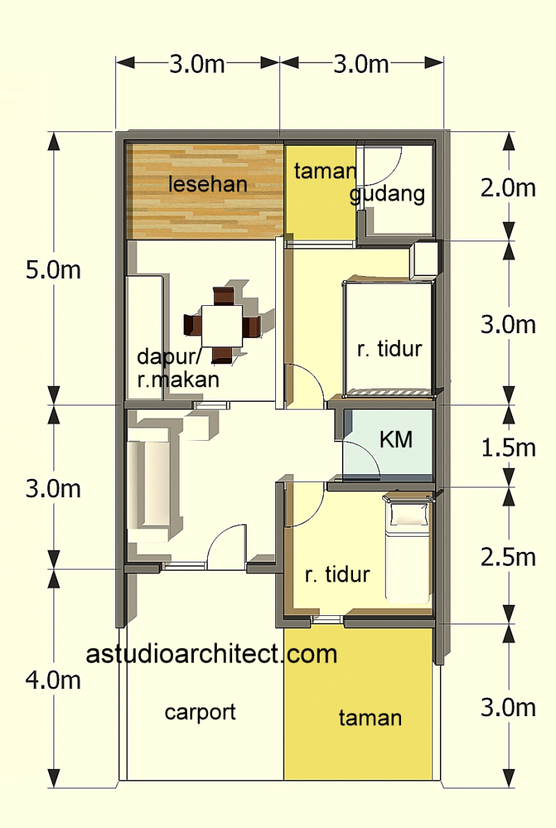 30 Contoh Ide Desain Rumah 9x10 Minimalis - Desain Id